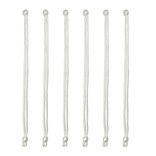 UMCHU 6 Stück geflochtene Vorhang Krawatte Seil Gürtel,Perlenvorhang Raffhalter 40cm, für Wohnzimmer, Schlafzimmer, Café (Weiß) von UMCHU