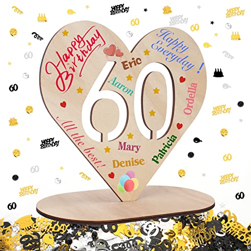 Gästebuch Geburtstag 60, Holzschild Gästebuch 60 Geburtstag Männer Frauen mit 60. Geburtstag Konfetti,Geschenke zum 60 Geburtstag Mann,Geburtstagskarte 60 Gästebuch Geburtstag 60, Holzschild Gästebuch 60 Geburtstag Männer Frauen mit 60. Geburtstag Konfetti,Geschenke zum 60 Geburtstag Mann,Geburtstagskarte 60 von UMILKI