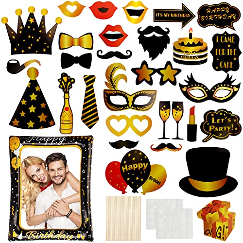 Geburtstag Foto Requisiten,30Pcs Photo Booth Props mit aufblasbarer Fotorahmen,Geburtstag Fotobox Accessoires für Geburtstage Zubehör und Party Favors Geburtstag Foto Requisiten,30Pcs Photo Booth Props mit aufblasbarer Fotorahmen,Geburtstag Fotobox Accessoires für Geburtstage Zubehör und Party Favors von UMILKI