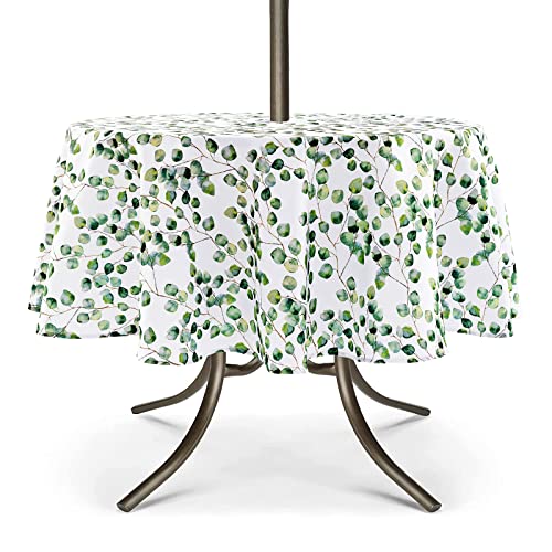 UMINEUX Outdoor-Tischdecke mit Schirmloch und Reißverschluss, Frühling/Sommer, wasserdichte Tischdecke für Picknick/Grill/Garten (152,4 x 213,4 cm, rechteckig, Schmetterling) von UMINEUX