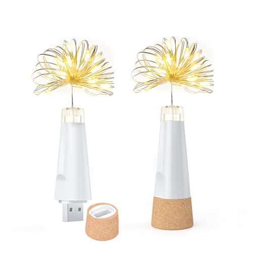 UMIWE Flaschenlichter, über USB wiederaufladbare Lichterkette, 2024 verbesserte Weinflaschen-Lichterkette mit Korken für Party Halloween Weihnachten UMIWE Flaschenlichter, über USB wiederaufladbare Lichterkette, 2024 verbesserte Weinflaschen-Lichterkette mit Korken für Party Halloween Weihnachten von UMIWE