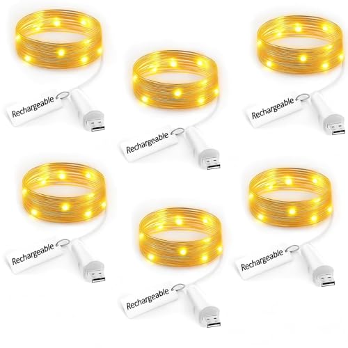 Wiederaufladbare LED-Lichterkette – USB-betriebene Kupferdraht-Lichter für Schlafzimmer, Hochzeiten, DIY-Dekoration und Weihnachten(1Stück) von UMIWE