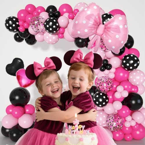 Niedliche Party Rosa Maus Ballon Girlande Bogen Kit für Cartoon Maus Thema Geburtstag Party Dekorationen Mädchen Kinder, Rosa Schwarz Rose Rot Schleife Folienballons Banner für Maus Baby Shower Party Niedliche Party Rosa Maus Ballon Girlande Bogen Kit für Cartoon Maus Thema Geburtstag Party Dekorationen Mädchen Kinder, Rosa Schwarz Rose Rot Schleife Folienballons Banner für Maus Baby Shower Party von UMKJOY