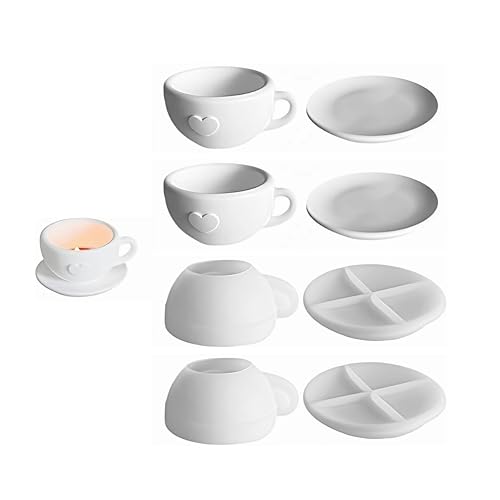 Silikonform Kaffeetasse mit Untertasse, Herzform Silikon Gießform, Silikonformen Gießformen Kerzenhalter Teelichthalter, Epoxidharz, Gipsform DIY Deko Silikonform für Heimdekoration 2 Stück Silikonform Kaffeetasse mit Untertasse, Herzform Silikon Gießform, Silikonformen Gießformen Kerzenhalter Teelichthalter, Epoxidharz, Gipsform DIY Deko Silikonform für Heimdekoration 2 Stück von UMLIPOT