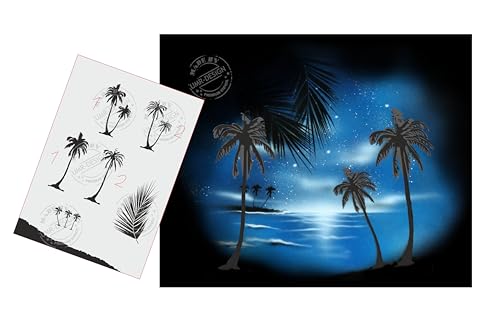 AS-036 Palme Multilayer Step by Step Schablone für Acryl, Airbrush, Spray, Tattoo, Lacke und Wand Farbe Größe M AS-036 Palme Multilayer Step by Step Schablone für Acryl, Airbrush, Spray, Tattoo, Lacke und Wand Farbe Größe M von UMR-Design