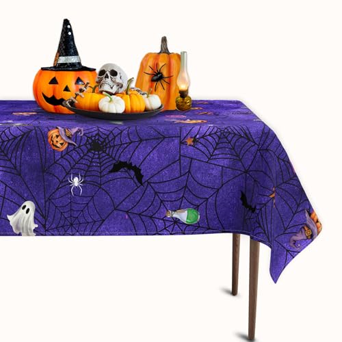 UMURILXY Rechteckige Tischdecke mit Halloween-Hexe, Polyester, 152,4 x 213,3 cm, Spinnennetz, waschbar, Tischdecke, Picknick, Party, Tischdecke für Küche, Esszimmer, Dekoration UMURILXY Rechteckige Tischdecke mit Halloween-Hexe, Polyester, 152,4 x 213,3 cm, Spinnennetz, waschbar, Tischdecke, Picknick, Party, Tischdecke für Küche, Esszimmer, Dekoration von UMURILXY
