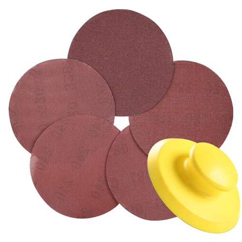 UMXIUO 25 Stück Schleifgitte 150mm Klett, Schleifpapier Retikulierte 80/120/180/240/320 Körnung für Bandschleifer, Für Schleifarbeiten an Wänden, Decken, Karosserie sowie Holz, Metall und Lack von UMXIUO