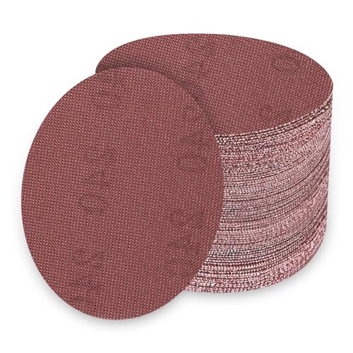 UMXIUO 30 Stück Schleifgitte 150mm Klett, Schleifpapier Retikulierte 240 Körnung für Bandschleifer, Für Schleifarbeiten an Wänden, Decken, Karosserie sowie Holz, Metall und Lack von UMXIUO