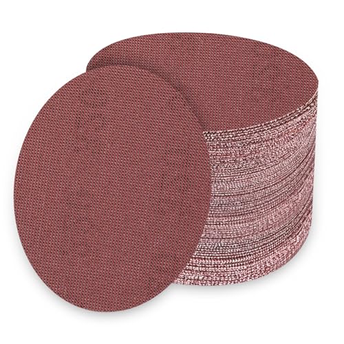 UMXIUO 30 Stück Schleifpapier 150mm Klett, Schleifgitte Retikulierte 320 Körnung für Bandschleifer, Für Schleifarbeiten an Wänden, Decken, Karosserie sowie Holz, Metall und Lack von UMXIUO