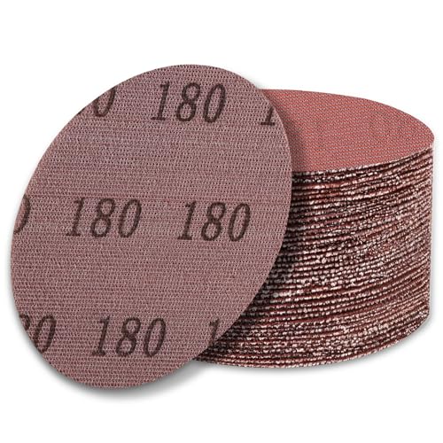 UMXIUO 50 Stück Schleifgitte 125mm Klett, Schleifpapier Retikulierte 180 Körnung für Bandschleifer, Für Schleifarbeiten an Wänden, Decken, Karosserie sowie Holz, Metall und Lack von UMXIUO