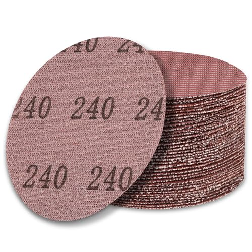 UMXIUO 50 Stück Schleifgitte 125mm Klett, Schleifpapier Retikulierte 240 Körnung für Bandschleifer, Für Schleifarbeiten an Wänden, Decken, Karosserie sowie Holz, Metall und Lack von UMXIUO