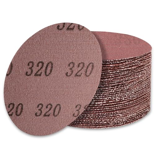 UMXIUO 50 Stück Schleifgitte 125mm Klett, Schleifpapier Retikulierte 320 Körnung für Bandschleifer, Für Schleifarbeiten an Wänden, Decken, Karosserie sowie Holz, Metall und Lack von UMXIUO