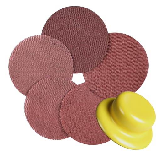 UMXIUO 50 Stück Schleifgitte 125mm Klett, Schleifpapier Retikulierte 80/120/180/240/320 Körnung für Bandschleifer, Für Schleifarbeiten an Wänden, Decken, Karosserie sowie Holz, Metall und Lack von UMXIUO