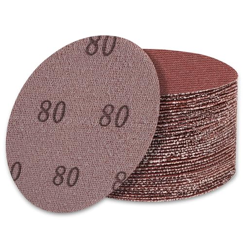 UMXIUO 50 Stück Schleifgitte 125mm Klett, Schleifpapier Retikulierte 80 Körnung für Bandschleifer, Für Schleifarbeiten an Wänden, Decken, Karosserie sowie Holz, Metall und Lack von UMXIUO