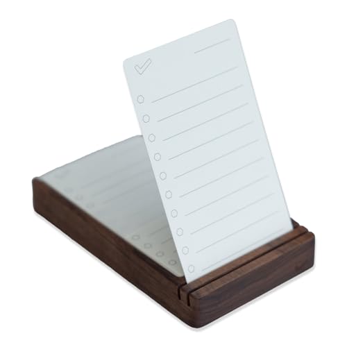 To-Do-Liste 45 Kartenhalter für A7-Notizkarten – Premium Ahorn- oder Walnussholz – Minimalistische Todo-Listen Organisations-Notizblock & Ideenskizzen (Nussbaum) von UN&I