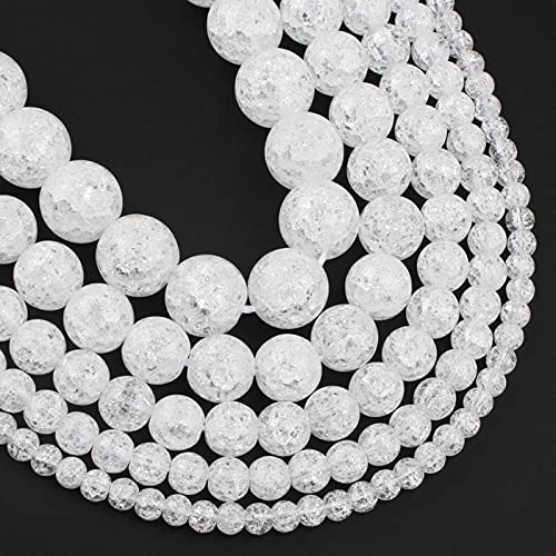 Gebrochene weiße Schnee mehrfarbige Kristallperlen Lose Quarz Kristall Perlen Für Schmuck Herstellung DIY Armband 15 Zoll-Weiß_8mm 46 stücke Perlen. von UNDERZY