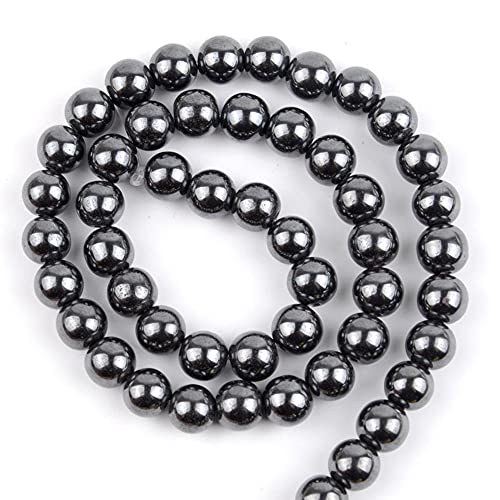 Multicolor Hämatit Runde Steinperlen lose beabstandete Perlen für Schmuckherstellung Armband DIY Halskette-Schwarz_8mm 45 bis 46 stücke von UNDERZY