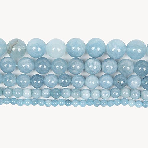 Natürliche Steinperlen Aqua Chalcedon Lose Runde Perle, um Schmuck Armbänder herzustellen, Armbänder Nähen DIY Zubehör 4-12mm-H7373._10mm ca. 38 stücke von UNDERZY