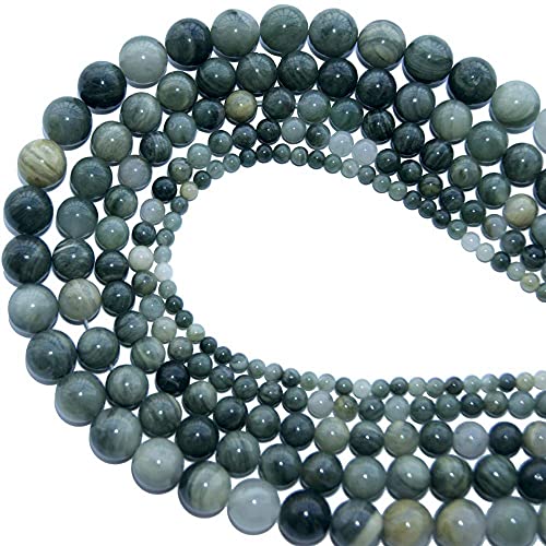 Natürliche Steinperlen von Tiger Eye Lapislazuli Lose Steinperlen für Schmuck Armband Halskette-Grüner Haarstein_6mm 60 stücke Perlen. von UNDERZY