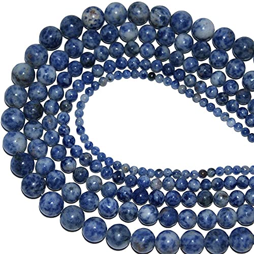 Natürliche Steinperlen von Tiger Eye Lapislazuli Lose Steinperlen für Schmuck Armband Halskette-Weißer blauer Sodalal_6mm 60 stücke Perlen. von UNDERZY
