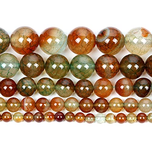 Naturstein-Perlen, Lapislazuli, Amethyst, rund, lose Achat-Perlen für Schmuckherstellung, handgefertigt, Armband, Zubehör, Pfau, Drachenadern, 8 mm, ca. 48 Stück von UNDERZY