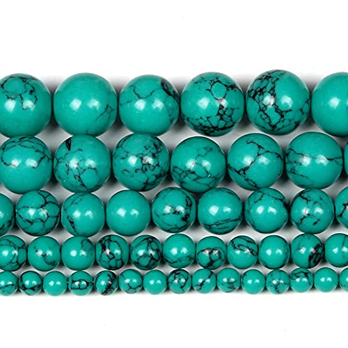 Naturstein-Perlen, Lapislazuli, Amethyst, rund, lose Achat-Perlen für Schmuckherstellung, handgefertigt, Armband, Zubehör, Türkis, 10 mm, ca. 38 Stück von UNDERZY