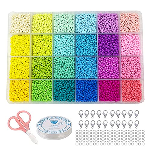 Perlen Set 24 Farbe Glas Reis Kugel Set Diy Armband Halskette Zubehör Verteilung Perle 3Mm Cremesperlen Gradient Hirse Perlen-Set 2._2Mm von UNDERZY