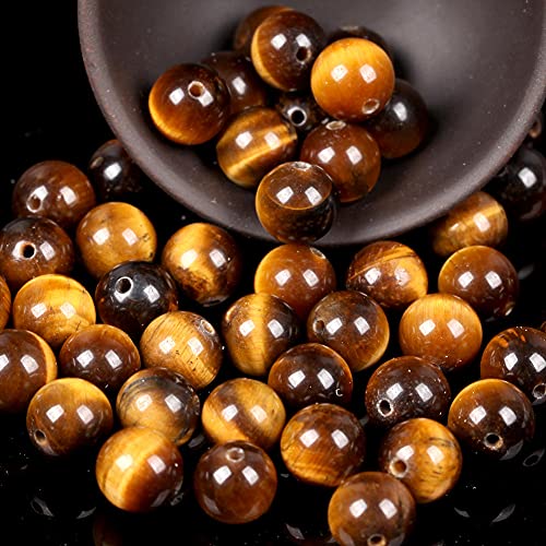 Türkis und Türkis Naturstein Rundrunde Tiger Eye Lose Perlen Für Herstellung Schmuck DIY-Gelbes Tigerauge_6mm 50pcs. von UNDERZY