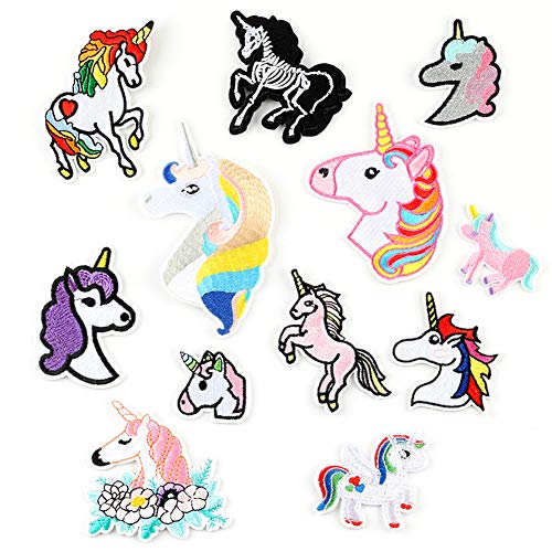 Ototon Aufnäher, bestickt, Einhorn, zum Aufbügeln, für Nähen, Kleidung, Hosen, Basteln, zufällige Farbe, 12 Stück Ototon Aufnäher, bestickt, Einhorn, zum Aufbügeln, für Nähen, Kleidung, Hosen, Basteln, zufällige Farbe, 12 Stück von UNGROL