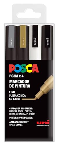 UNI Posca Set PC 3M GSWB - 4 Stifte, 4 Unidad (Paquete de 1) von POSCA