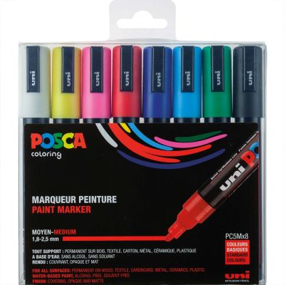 POSCA-Marker PC-5M 1,8-2,5mm 8 Stück von UNI