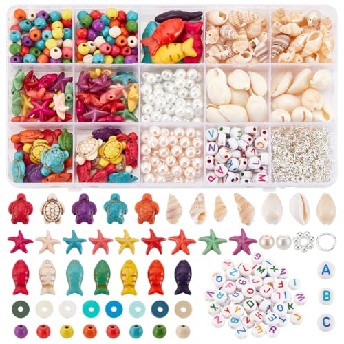 UNICRAFTALE 1 Schachtel 642 Stück Schildkrötenperlen Seesternperlen Böhmischer Stil Natürliche Muschel Bunte Fischperlen Sommer Ozean Und Meerestierperlen Set Zur Schmuckherstellung UNICRAFTALE 1 Schachtel 642 Stück Schildkrötenperlen Seesternperlen Böhmischer Stil Natürliche Muschel Bunte Fischperlen Sommer Ozean Und Meerestierperlen Set Zur Schmuckherstellung von UNICRAFTALE