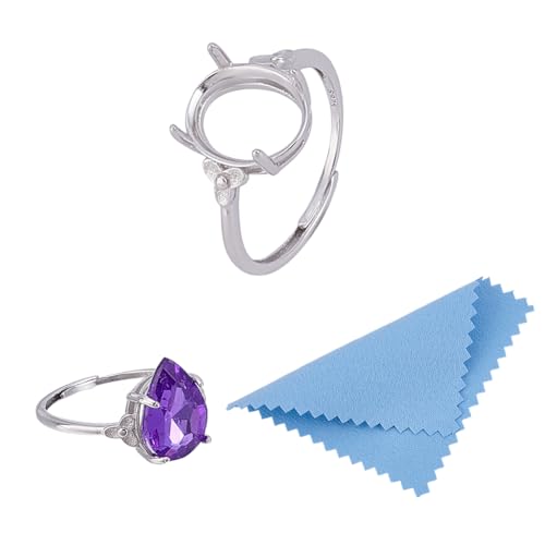 UNICRAFTALE 1 Stück 925 Sterlingsilber 4 Krallen Ringsockel Strass Ringrohlinge Zinken Verstellbare Edelsteine Ringsockelrohlinge Montagefassung Fingerringkomponenten Für Die Herstellung von UNICRAFTALE
