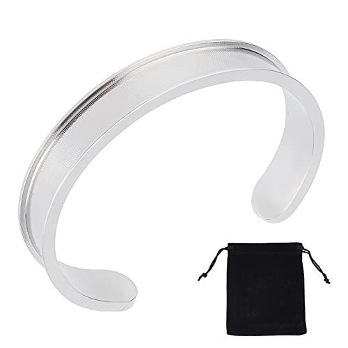 UNICRAFTALE 1 Stück Edelstahl Gerillte Manschettenarmbänder Blank Armband Für Inlay 50-60 mm Verstellbare Leere Offene Armreifen Für Die Herstellung von Edelstein Leder Inlay Armbändern UNICRAFTALE 1 Stück Edelstahl Gerillte Manschettenarmbänder Blank Armband Für Inlay 50-60 mm Verstellbare Leere Offene Armreifen Für Die Herstellung von Edelstein Leder Inlay Armbändern von UNICRAFTALE