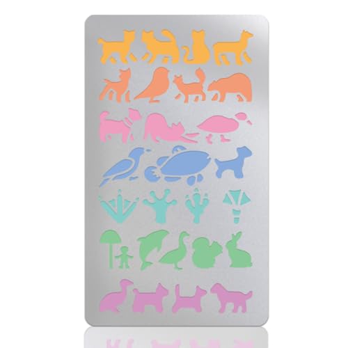 UNICRAFTALE 1 Stück Haustier Metallschablone Süße Tier Malschablone Edelstahl Zeichen Mal Kunstschablone Katzen Hunde Vogel Schablone Wiederverwendbare Zeichenvorlage Für Scrapbooking Tagebuch Journal UNICRAFTALE 1 Stück Haustier Metallschablone Süße Tier Malschablone Edelstahl Zeichen Mal Kunstschablone Katzen Hunde Vogel Schablone Wiederverwendbare Zeichenvorlage Für Scrapbooking Tagebuch Journal von UNICRAFTALE