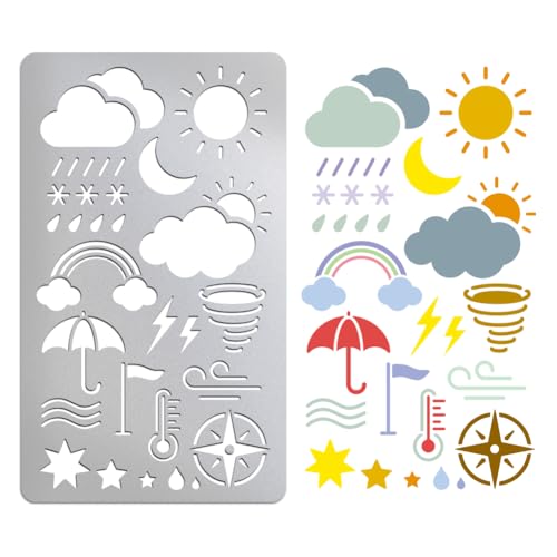 UNICRAFTALE 1 Stück Metall Tagebuch Schablone Wettervorhersage Schablonen Edelstahl Regenschirm Malschablonen Regentropfen Holzvorlagen Für Tagebuch Holzschnitzerei Zeichnen Scrapbooking UNICRAFTALE 1 Stück Metall Tagebuch Schablone Wettervorhersage Schablonen Edelstahl Regenschirm Malschablonen Regentropfen Holzvorlagen Für Tagebuch Holzschnitzerei Zeichnen Scrapbooking von UNICRAFTALE