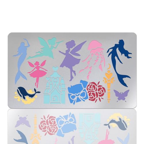 UNICRAFTALE 1 Stück Metallschablone Fantasy Elfen Schablone Engel Burgen Zeichenschablone Für Tagebücher Edelstahl Malschablonen Schmetterling Wiederverwendbare Schablonen Für Holz Tapeten von UNICRAFTALE