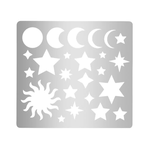 UNICRAFTALE 1 Stück Metallschablone Mond Und Sternmuster Schablonen Für Journale Malschablonen Edelstahl Holzvorlagen Schablonen Für Journale Schablonen Für Holzschnitzereien Zeichnungen Scrapbooking UNICRAFTALE 1 Stück Metallschablone Mond Und Sternmuster Schablonen Für Journale Malschablonen Edelstahl Holzvorlagen Schablonen Für Journale Schablonen Für Holzschnitzereien Zeichnungen Scrapbooking von UNICRAFTALE