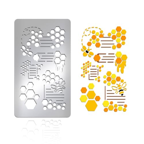 UNICRAFTALE 1 Stück Metallschablone Planer Schablonen Für Journaling Edelstahl Malschablonen Bienen Vorlagen Schablonen Zum Zeichnen Wiederverwendbare Schablonen Für Scrapbooking Wanddekoration UNICRAFTALE 1 Stück Metallschablone Planer Schablonen Für Journaling Edelstahl Malschablonen Bienen Vorlagen Schablonen Zum Zeichnen Wiederverwendbare Schablonen Für Scrapbooking Wanddekoration von UNICRAFTALE