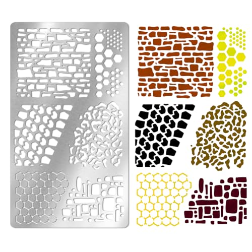 UNICRAFTALE 1 x Textur-Metallschablone, Schichten, Zeichenschablonen, Edelstahl, Malschablonen, wiederverwendbar, unregelmäßige Textur, Schablone zum Malen auf Wand, Leinwand, Holz, Handwerk UNICRAFTALE 1 x Textur-Metallschablone, Schichten, Zeichenschablonen, Edelstahl, Malschablonen, wiederverwendbar, unregelmäßige Textur, Schablone zum Malen auf Wand, Leinwand, Holz, Handwerk von UNICRAFTALE