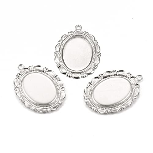 UNICRAFTALE 10 Ovales Tablett Für Anhänger Blanko Lünette Anhänger Tabletts 18x13 mm Basis Cabochon Fassungen Edelstahl Rohlinge Anhänger Für Schmuckherstellung DIY Ergebnisse von UNICRAFTALE