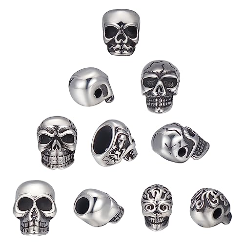 UNICRAFTALE 10 Stk 5 Stile Schädel Perlen 304 Edelstahl Distanzperlen Antik Silber Totenkopf Perlen 2~8mm Loch Lanyard Perlen Metall Bartperlen Armbänder Abstandsperlen Für Schmuckherstellung UNICRAFTALE 10 Stk 5 Stile Schädel Perlen 304 Edelstahl Distanzperlen Antik Silber Totenkopf Perlen 2~8mm Loch Lanyard Perlen Metall Bartperlen Armbänder Abstandsperlen Für Schmuckherstellung von UNICRAFTALE