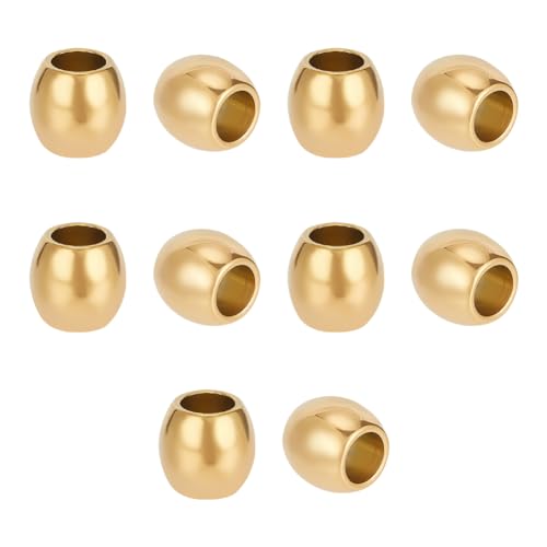 UNICRAFTALE 10Stk 10mm Gold Runde Perlen 6.5mm Loch 304 Edelstahl Perlen Großes Loch Perlen Metall Spacer Perlen Runde Abstandsperlen DIY Zwischenperlen Für Halsketten Armbänder Schmuckherstellung UNICRAFTALE 10Stk 10mm Gold Runde Perlen 6.5mm Loch 304 Edelstahl Perlen Großes Loch Perlen Metall Spacer Perlen Runde Abstandsperlen DIY Zwischenperlen Für Halsketten Armbänder Schmuckherstellung von UNICRAFTALE