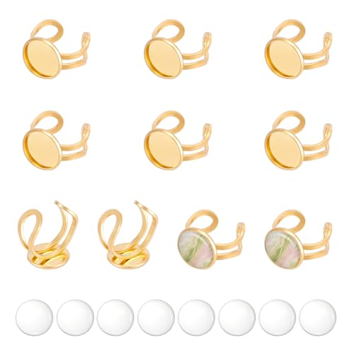 UNICRAFTALE 10 Set 20 Stück 18 Karat Vergoldet Blanker Ring Runder Ring Cabochons Blanke Ringe Pad Ringschale 14mm Basisring Offene Manschette Fingerringe Basis Lünettenschale Für DIY Ringe UNICRAFTALE 10 Set 20 Stück 18 Karat Vergoldet Blanker Ring Runder Ring Cabochons Blanke Ringe Pad Ringschale 14mm Basisring Offene Manschette Fingerringe Basis Lünettenschale Für DIY Ringe von UNICRAFTALE
