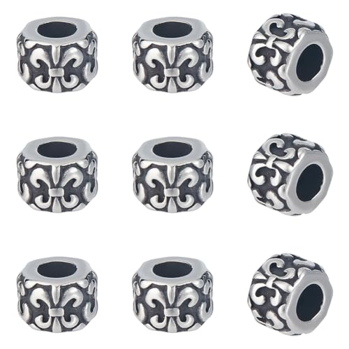 UNICRAFTALE 10 Stk 304 Edelstahl Europäische perlen Antiksilber Tibetischen Stil Metall Perlen Säule Großes Loch Perlen Für Haare Bart Armbänder Schmuckherstellung 9 mm UNICRAFTALE 10 Stk 304 Edelstahl Europäische perlen Antiksilber Tibetischen Stil Metall Perlen Säule Großes Loch Perlen Für Haare Bart Armbänder Schmuckherstellung 9 mm von UNICRAFTALE