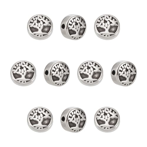 UNICRAFTALE 10 Stück 10mm Baum des Lebens Metallperlen Edelstahl Perlen Baum des Lebens Abstandshalter Perlen 1,8mm Loch Perlen Retro Armband Perlen für DIY Armbänder Halsketten Schmuckherstellung UNICRAFTALE 10 Stück 10mm Baum des Lebens Metallperlen Edelstahl Perlen Baum des Lebens Abstandshalter Perlen 1,8mm Loch Perlen Retro Armband Perlen für DIY Armbänder Halsketten Schmuckherstellung von UNICRAFTALE