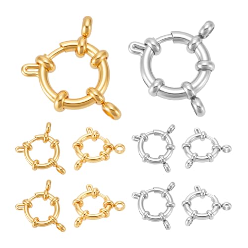 UNICRAFTALE 10 Stück 2 Farben Armband Verschluss Edelstahl Federringverschlüsse Glatte Oberfläche Schmuckverschluss Anschluss Für DIY Schmuckherstellung, Golden Und Edelstahl Farbe 14mm Breit von UNICRAFTALE