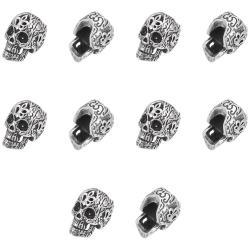 UNICRAFTALE 10 Stück Totenkopf Perlen Edelstahl Perlen Skelett Kopf Perlen Metallperlen Europäische Perlen Großem Loch Perlen Vintage Halloween Perlen Armband Perlen Zur Schmuckherstellung UNICRAFTALE 10 Stück Totenkopf Perlen Edelstahl Perlen Skelett Kopf Perlen Metallperlen Europäische Perlen Großem Loch Perlen Vintage Halloween Perlen Armband Perlen Zur Schmuckherstellung von UNICRAFTALE