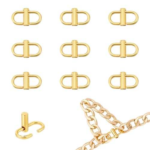 UNICRAFTALE 10 Stück Verstellbare Clip Schnallen Taschenkettenriemen Hellgoldene Taschenkette Kürzungsverschluss Kettenglied Reparaturverbinder Für Austausch Verwendung von Taschenzubehör UNICRAFTALE 10 Stück Verstellbare Clip Schnallen Taschenkettenriemen Hellgoldene Taschenkette Kürzungsverschluss Kettenglied Reparaturverbinder Für Austausch Verwendung von Taschenzubehör von UNICRAFTALE