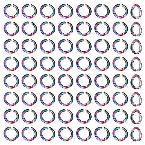 UNICRAFTALE 100 STK 304 Edelstahl Offene Biegeringe 3.5 mm Runde Ringe Regenbogenfarbene Biegeringe Für Schmuckherstellung DIY Handwerk Ohrringe Armbänder Anhänger Halsband Schmuckherstellung Zubehör von UNICRAFTALE